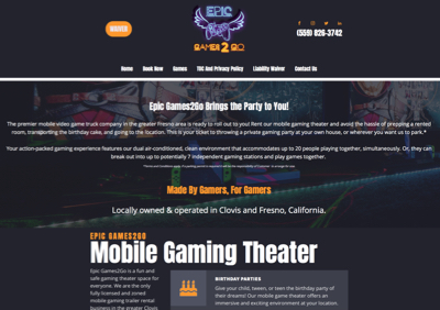 Epic Games2Go Homepage