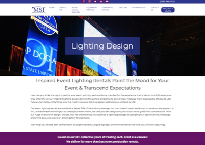 Lighting Design Web Page Portfolio Example